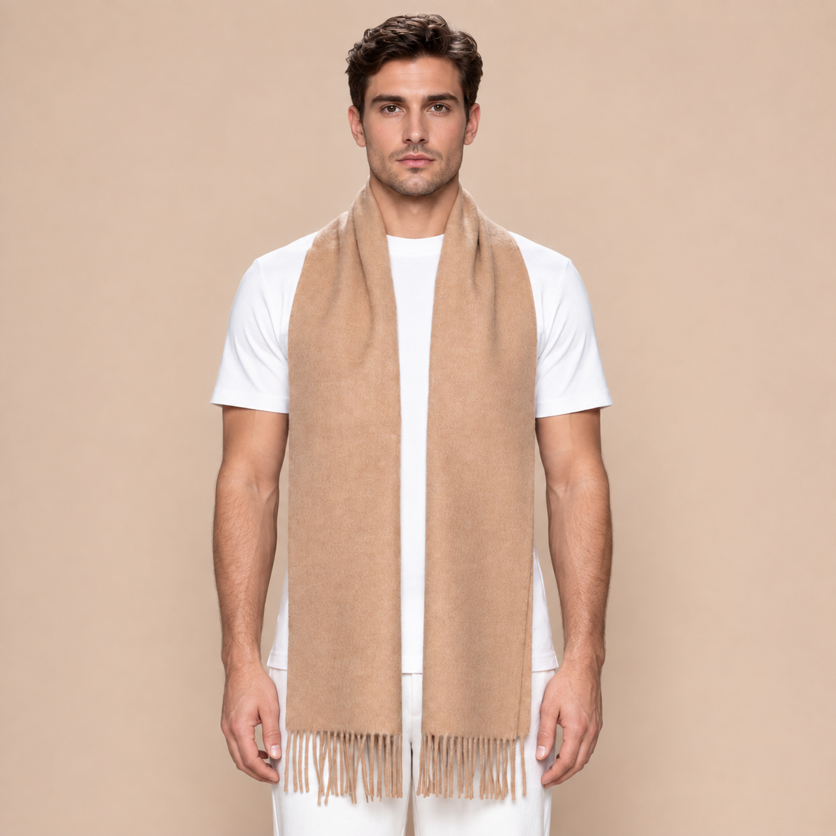 100% Baby Alpaca scarf -Beige