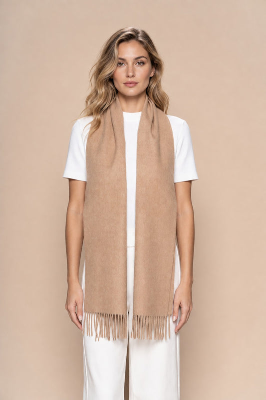 100% Baby Alpaca scarf -Beige